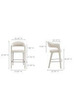 Moe's Home Collection Martens Mid-Century Modern Upholstered Bar Stool