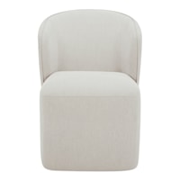 Contemporary Upholstered Rolling Side Dining Chair