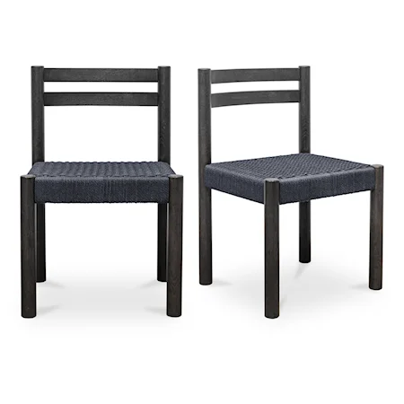 Contemporary Side Dining Chairs with Woven Seat
