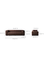 Moe's Home Collection Callan Contemporary Dark Brown Leather Sofa