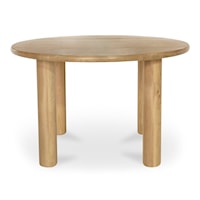 Contemporary 48" Round Oak Dining Table with Kiln-Dried Frame