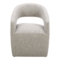 Contemporary Upholstered Rolling Dining Chair