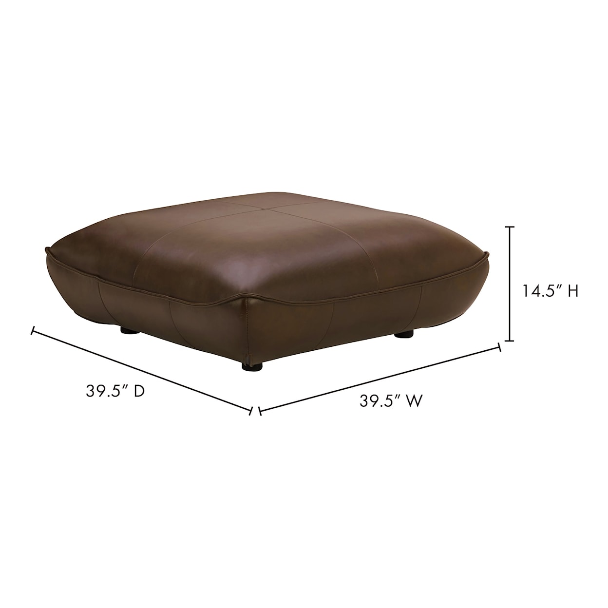 Moe's Home Collection Zeppelin Leather Ottoman