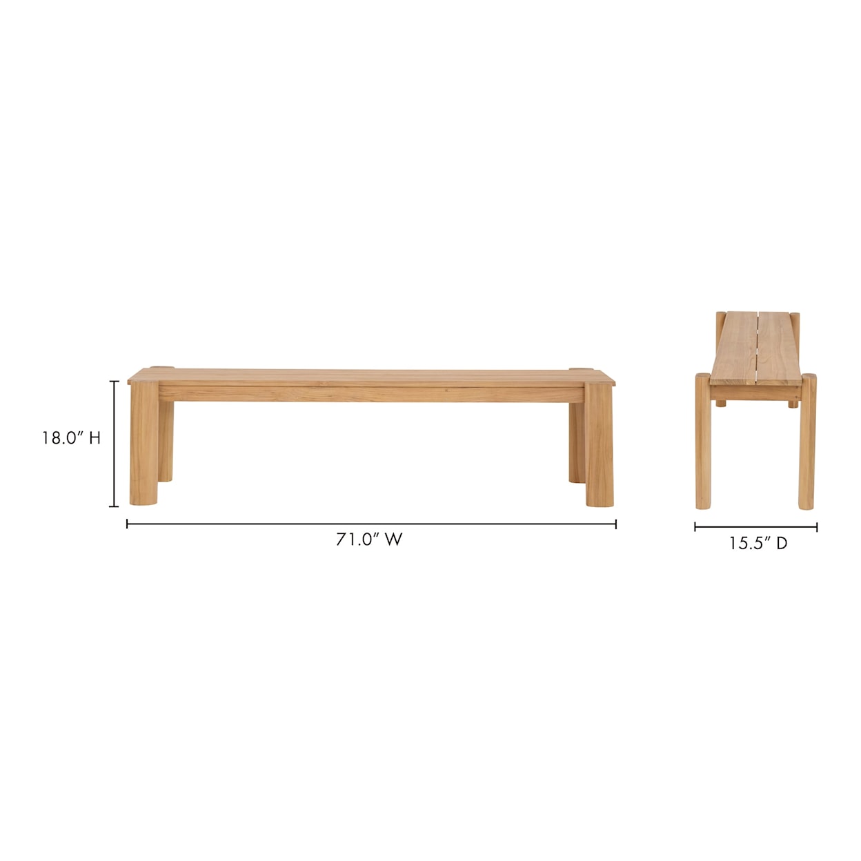 Moe's Home Collection Tempo Outdoor Bench