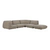 Moe's Home Collection Zeppelin 5-Piece Speckled Pumice Modular Sectional 