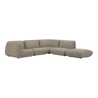 Contemporary 5-Piece Speckled Pumice Modular Sectional 