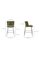 Moe's Home Collection Early Contemporary Green Upholstered Bar Stool