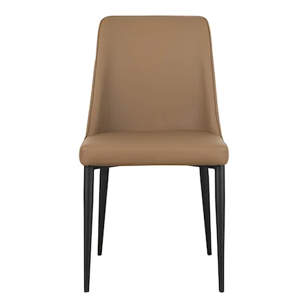 Contemporary Vegan Leather Tan Dining Chair