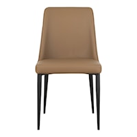 Contemporary Vegan Leather Tan Dining Chair
