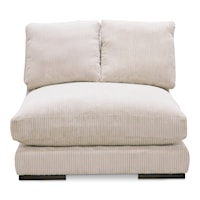 Contemporary Corduroy Slipper Chair with Removable Cushions
