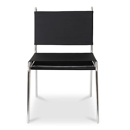 Contemporary Leather Accent Chair with Stainless-Steel Frame