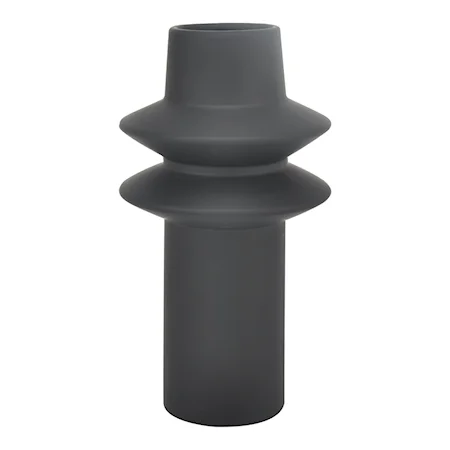 12-Inch Black Stoneware Planter Vase 