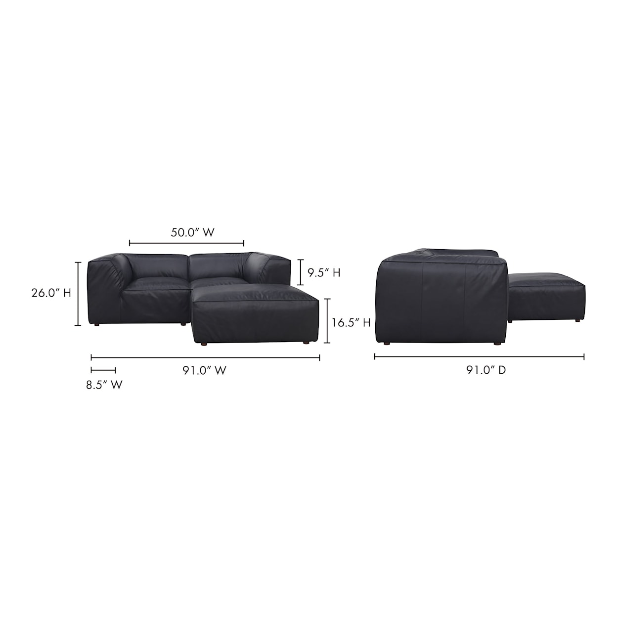 Moe's Home Collection Form Sectional Sofa