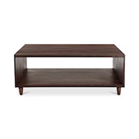 Mid-Century Modern Coffee Table with Lower Shelf Storage