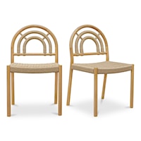 Contemporary Side Dining Chair with Rattan Seat