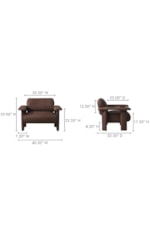 Moe's Home Collection Marcello Contemporary Dark Brown Leather Lounge Chair