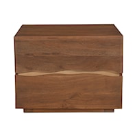Contemporary Brown 2-Drawer Nightstand