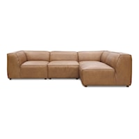 Contemporary Leather 4-Piece Sectional Sofa