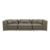 Contemporary 3-Piece Sectional Sofa with Loose Pillows