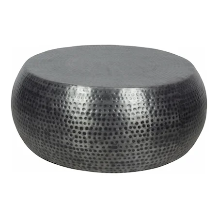 Contemporary Round Antique Zinc Aluminum Coffee Table