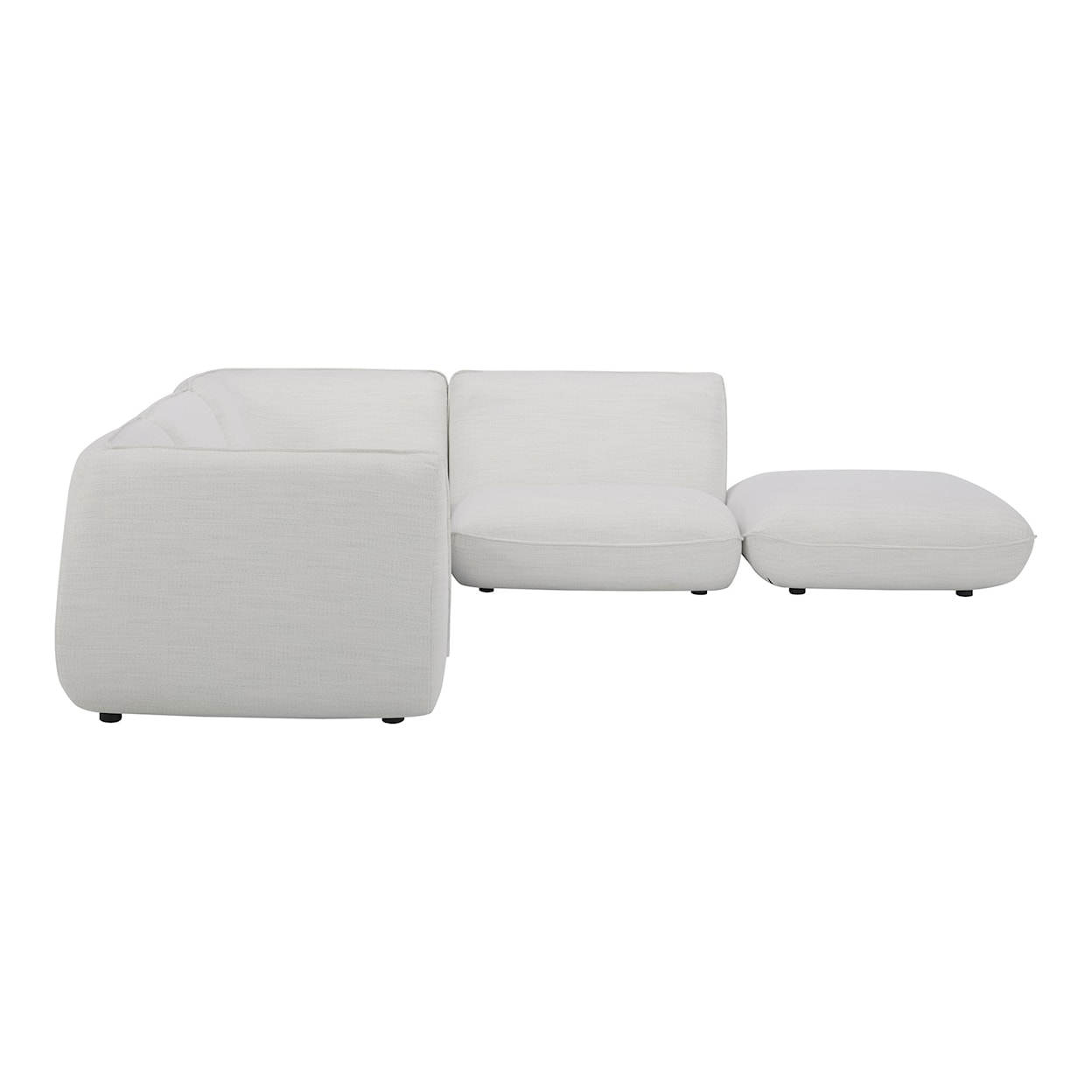 Moe's Home Collection Zeppelin 5-Piece Stone White Modular Sectional 