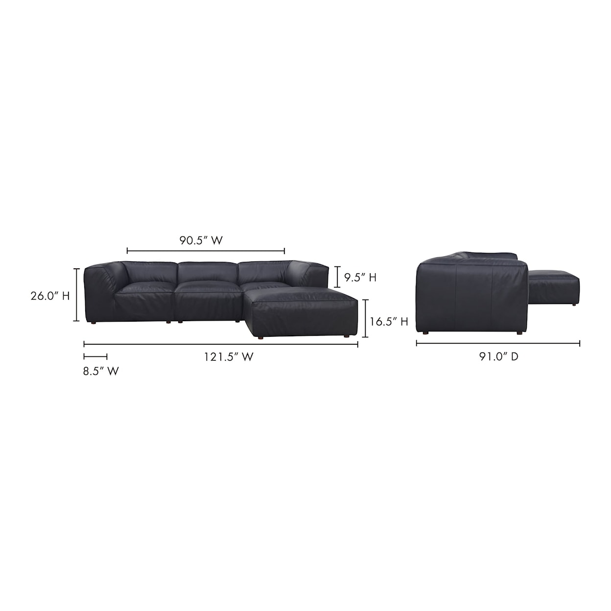 Moe's Home Collection Form Sectional Sofa