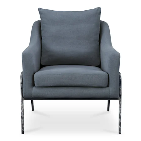 Contemporary Accent Chair with Iron Legs