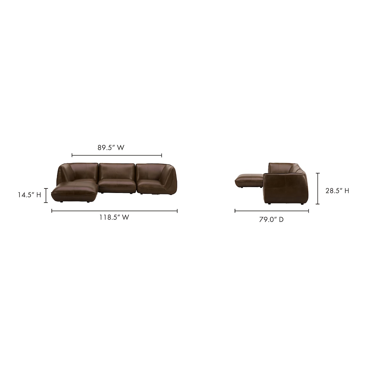 Moe's Home Collection Zeppelin Sectional Sofa