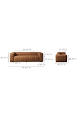 Moe's Home Collection Callan Contemporary Tan Leather Sofa