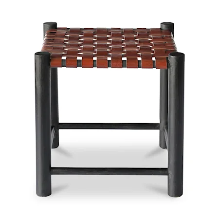 Contemporary Dining Stool with Leather Seat