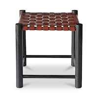 Contemporary Dining Stool with Leather Seat