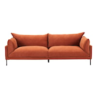 Contemporary Sofa with Steel Legs
