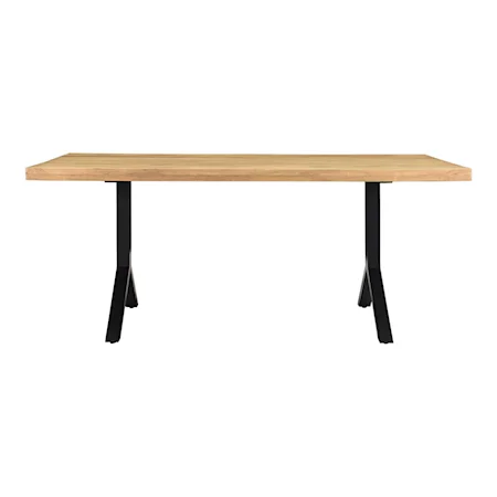 Contemporary Solid Mango Wood Natural Dining Table