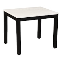 Contemporary Rectangular Side Table with Marble Top