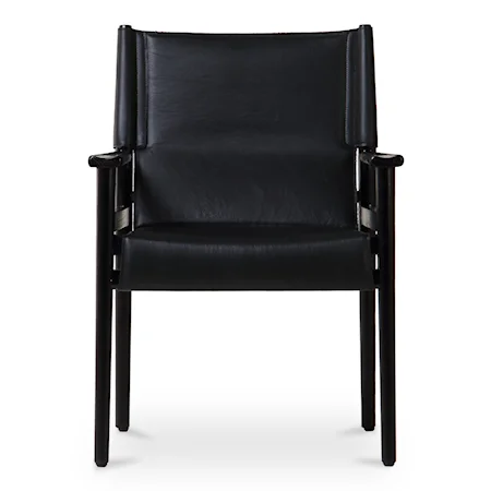 Mid-Century Modern Upholstered Black Dining Chair