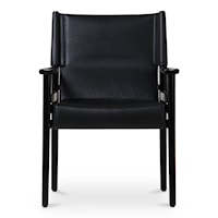 Mid-Century Modern Upholstered Black Dining Chair