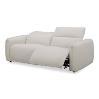 Casual White Power Reclining Sofa with USB Port