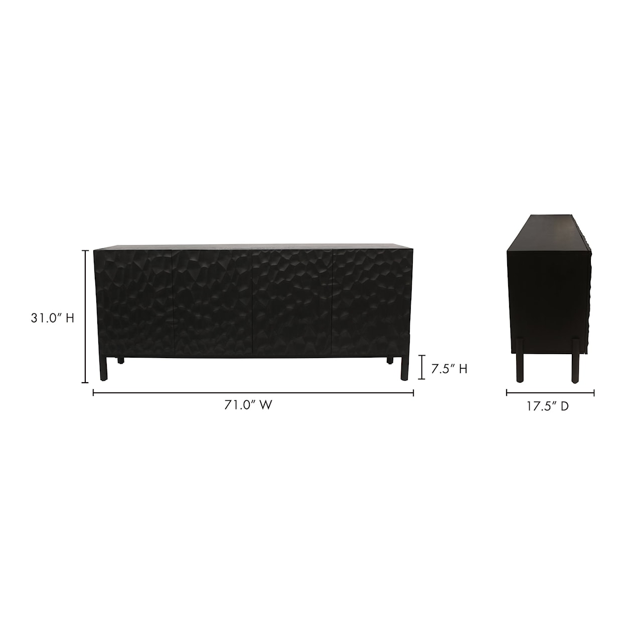 Moe's Home Collection MISAKI Misaki Oak Sideboard Black