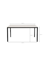 Moe's Home Collection Parson Contemporary Rectangular Console Table with Marble Top