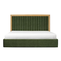 Contemporary Upholstered King Panel Bed with Channel Tufting