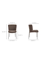 Moe's Home Collection Early Contemporary Dark Brown Upholstered Dining Chair