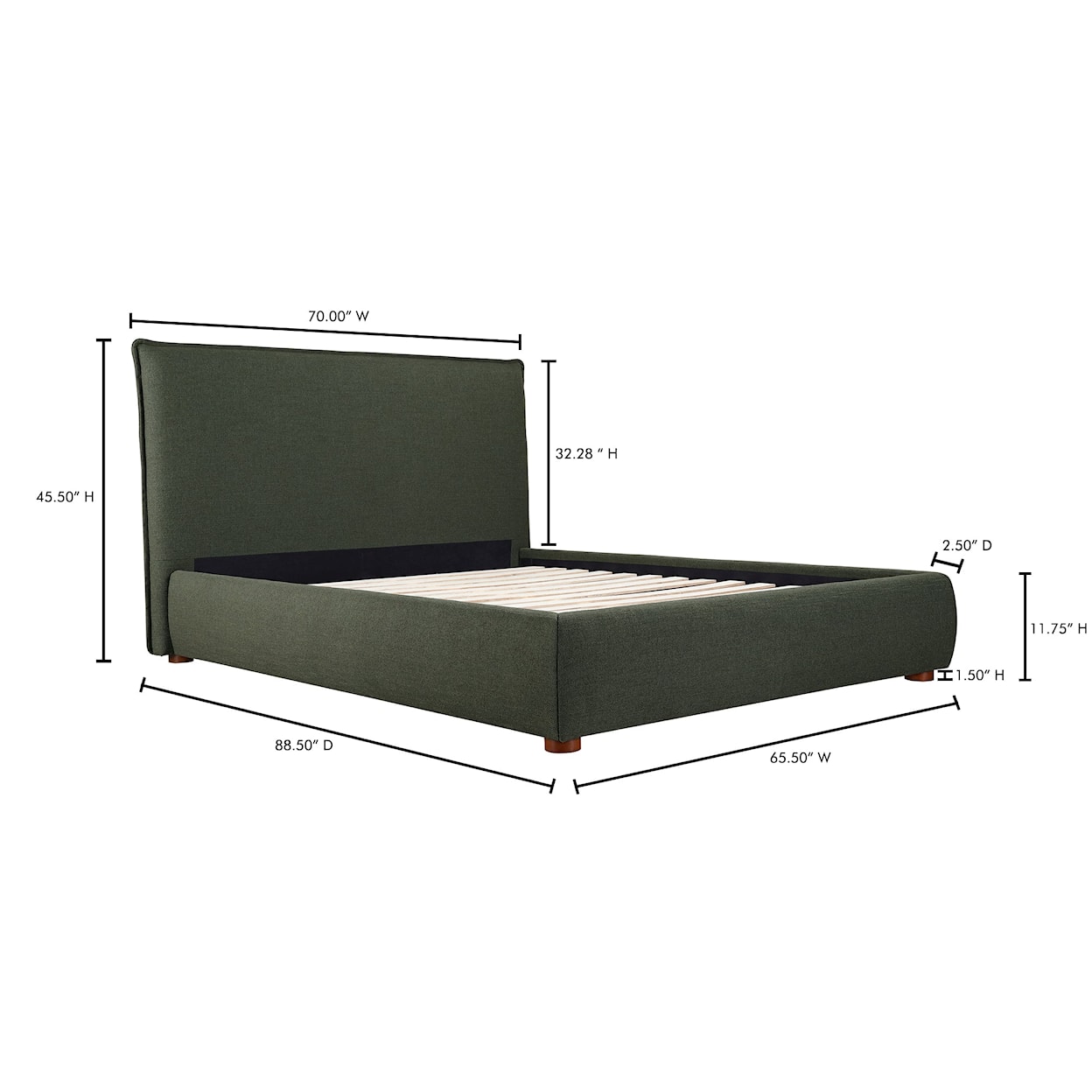 Moe's Home Collection Luzon Upholstered Queen Bed