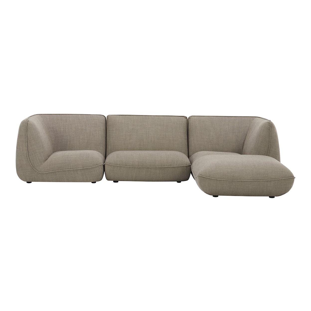 Moe's Home Collection Zeppelin 4-Piece Speckled Pumice Modular Sectional 