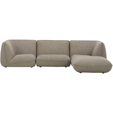 4-Piece Speckled Pumice Modular Sectional 