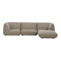 Contemporary 4-Piece Speckled Pumice Modular Sectional 