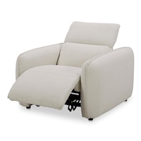 Casual White Recliner with USB Port