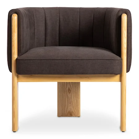 Contemporary Barrel Accent Chair with Sculptural Base