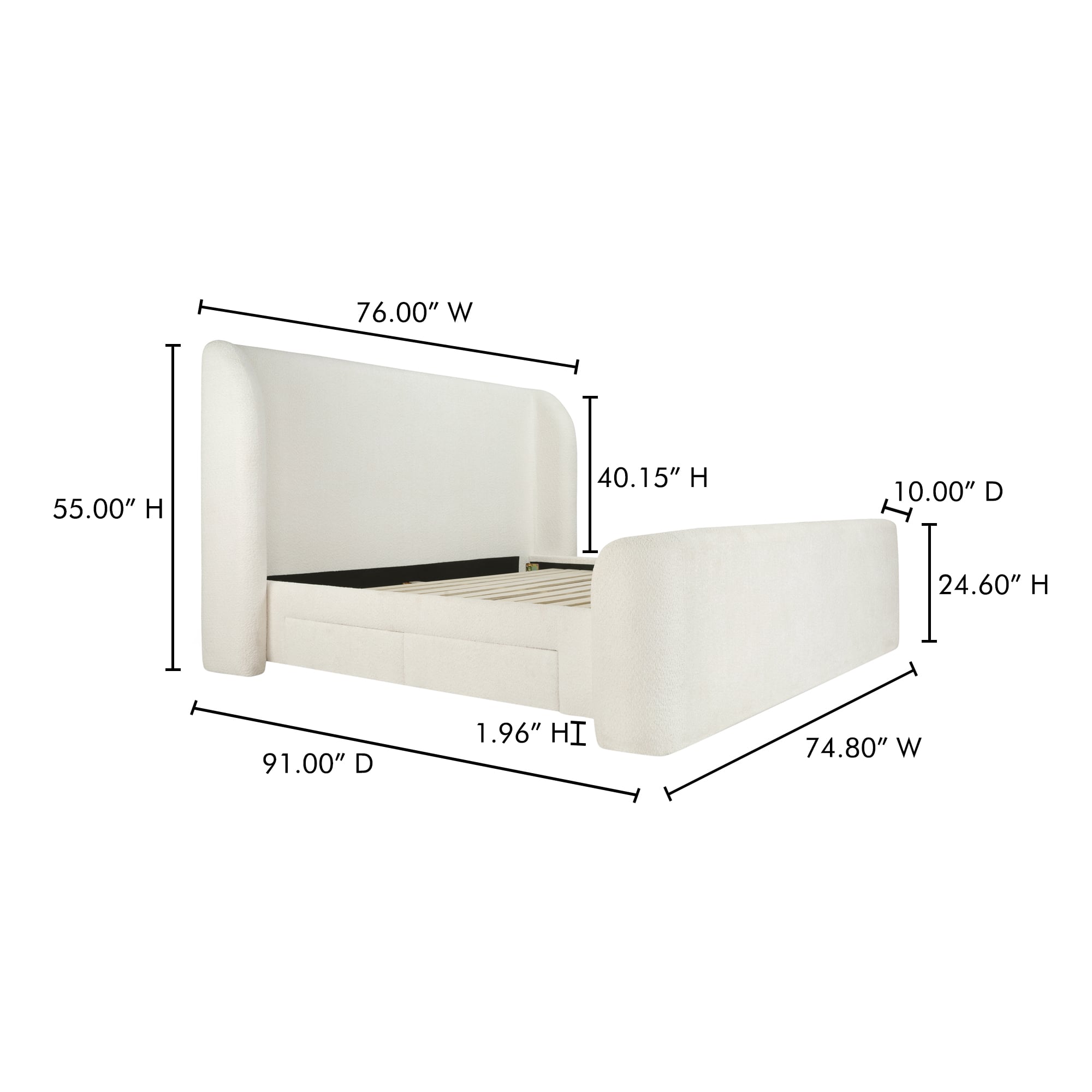 Moe's Home Collection Sophia Queen Upholstered Bed