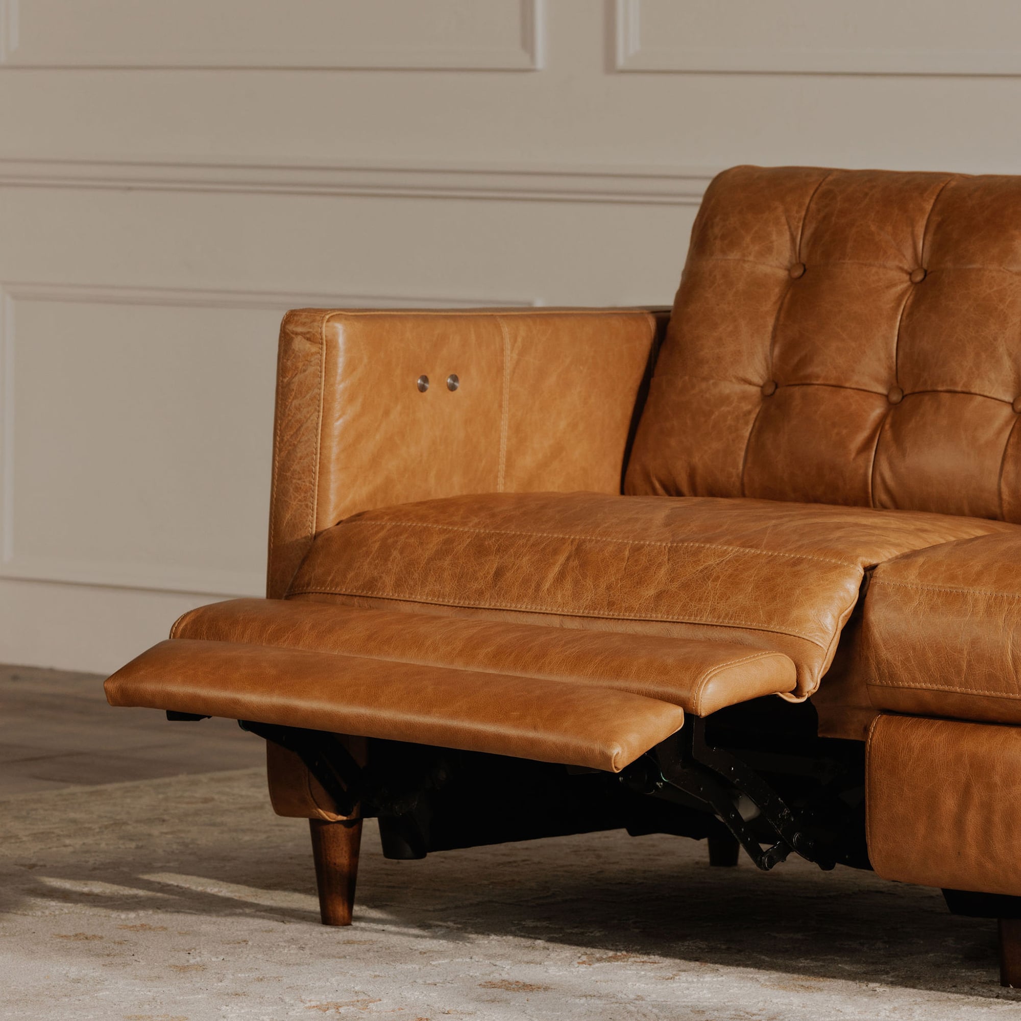 Moe's Home Collection Bridgers Leather Power Reclining Sofa