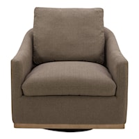 Contemporary Swivel Accent Chair with Sloped Armrests
